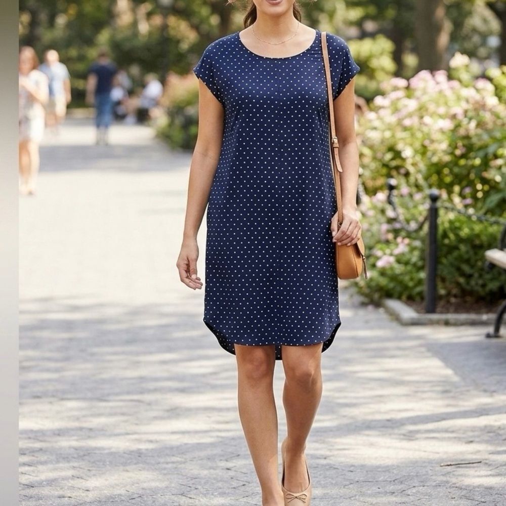 Madewell Navy Mini Dress with White Dots Size XS